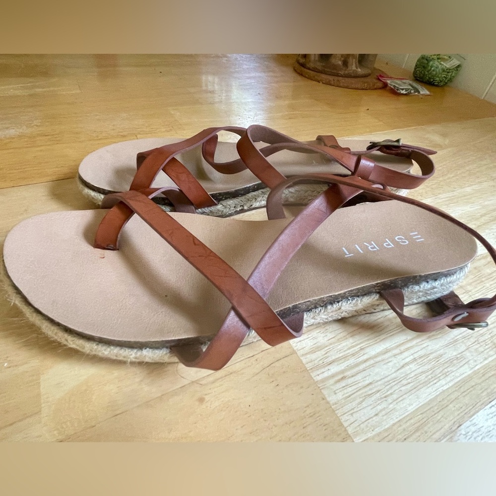 Esprit Women's Judy Flat Espadrille Sandas (like new)